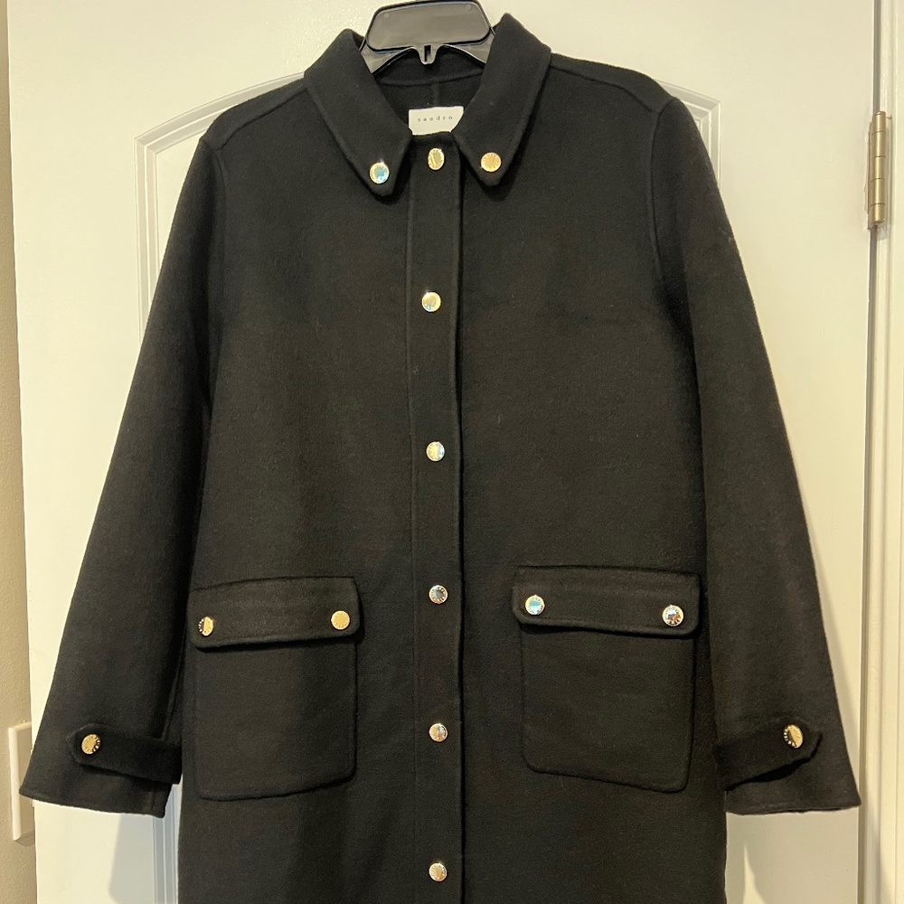 Sandro NWT black coat size 40 European